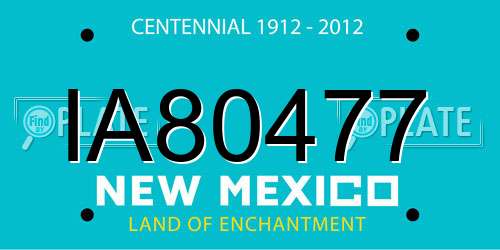 IA80477 New Mexico License Plate