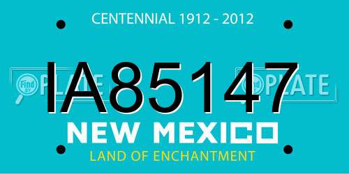 IA85147 New Mexico License Plate