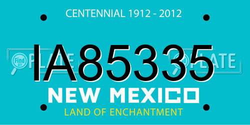 IA85335 New Mexico License Plate