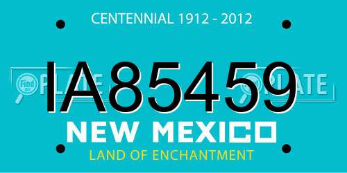 IA85459 New Mexico License Plate