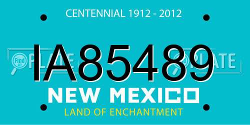 IA85489 New Mexico License Plate