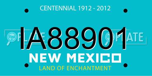 IA88901 New Mexico License Plate