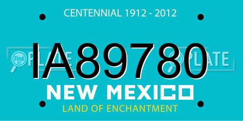 IA89780 New Mexico License Plate