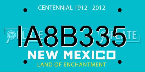 IA8B335 New Mexico License Plate