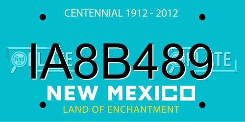 IA8B489 New Mexico License Plate