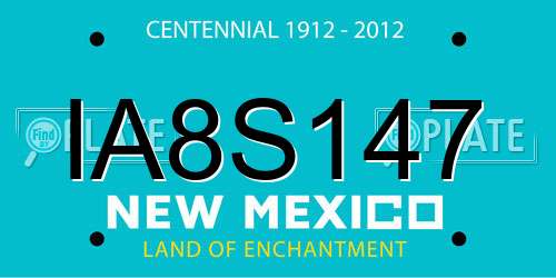 IA8S147 New Mexico License Plate