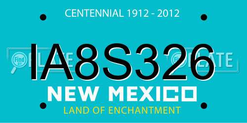 IA8S326 New Mexico License Plate