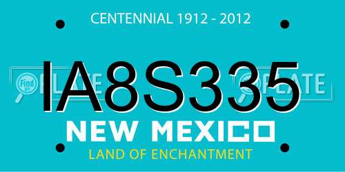 IA8S335 New Mexico License Plate