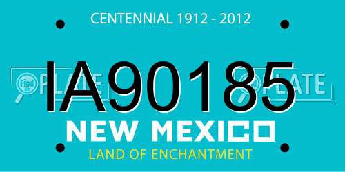 IA90185 New Mexico License Plate