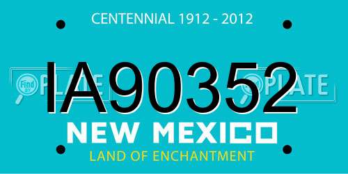 IA90352 New Mexico License Plate