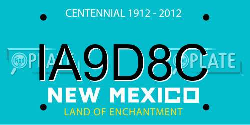 IA9D8C New Mexico License Plate
