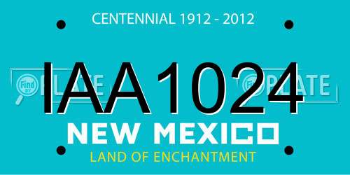 IAA1024 New Mexico License Plate