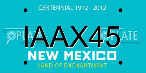 IAAX45 New Mexico License Plate