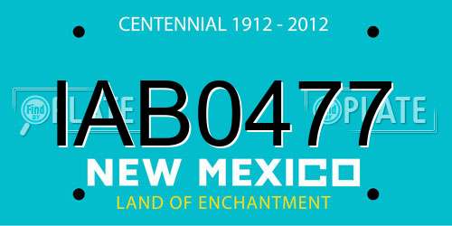 IAB0477 New Mexico License Plate