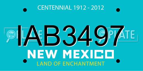 IAB3497 New Mexico License Plate