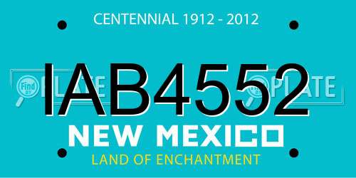 IAB4552 New Mexico License Plate