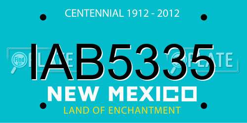 IAB5335 New Mexico License Plate
