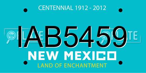 IAB5459 New Mexico License Plate