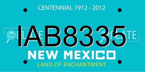 IAB8335 New Mexico License Plate
