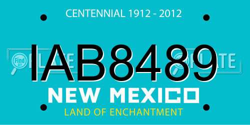 IAB8489 New Mexico License Plate