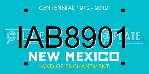 IAB8901 New Mexico License Plate