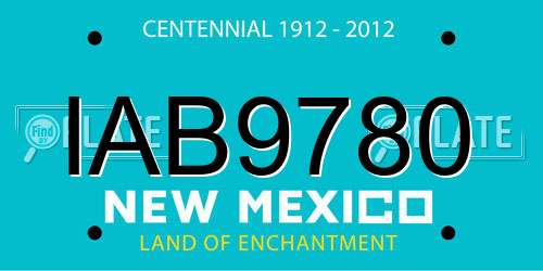 IAB9780 New Mexico License Plate