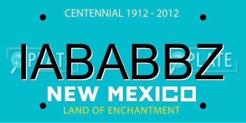 IABABBZ New Mexico License Plate