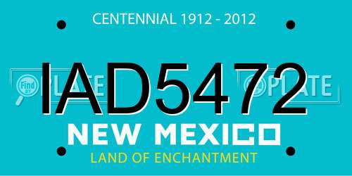 IAD5472 New Mexico License Plate