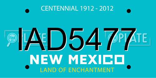 IAD5477 New Mexico License Plate
