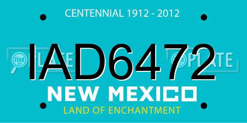 IAD6472 New Mexico License Plate