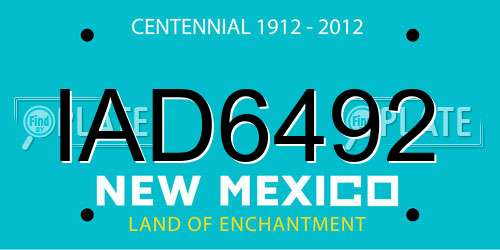 IAD6492 New Mexico License Plate