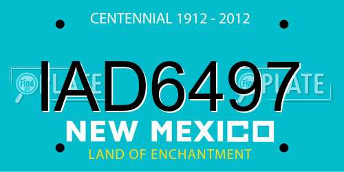 IAD6497 New Mexico License Plate