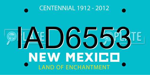 IAD6553 New Mexico License Plate