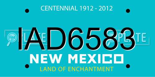 IAD6583 New Mexico License Plate