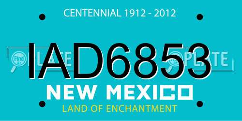 IAD6853 New Mexico License Plate