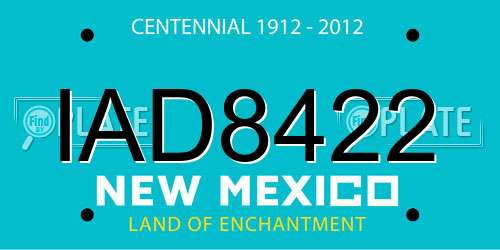 IAD8422 New Mexico License Plate