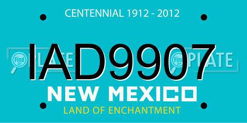 IAD9907 New Mexico License Plate