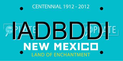 IADBDDI New Mexico License Plate