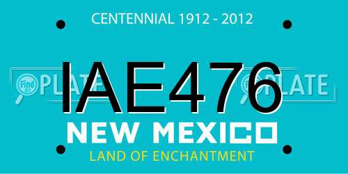 IAE476 New Mexico License Plate