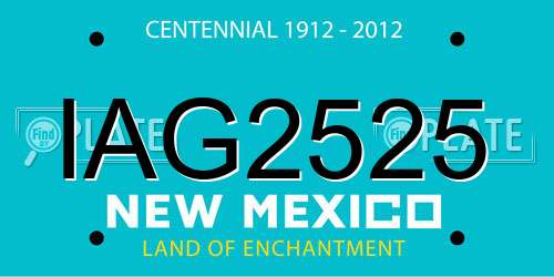 IAG2525 New Mexico License Plate