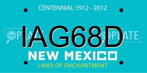 IAG68D New Mexico License Plate