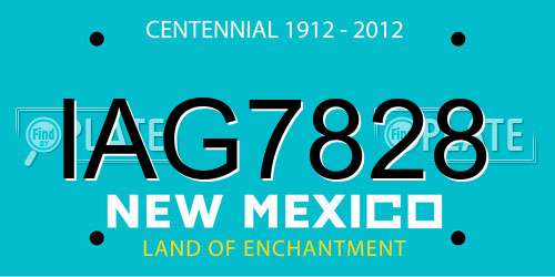 IAG7828 New Mexico License Plate