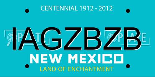 IAGZBZB New Mexico License Plate