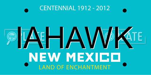 IAHAWK New Mexico License Plate