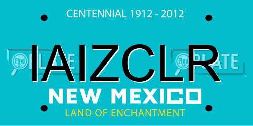 IAIZCLR New Mexico License Plate