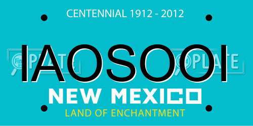 IAOSOOI New Mexico License Plate