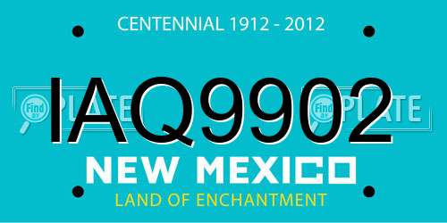 IAQ9902 New Mexico License Plate