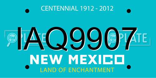 IAQ9907 New Mexico License Plate