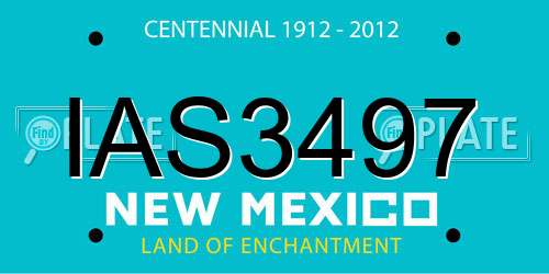 IAS3497 New Mexico License Plate