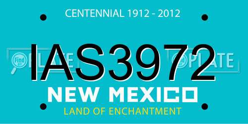 IAS3972 New Mexico License Plate